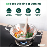 Thumbnail for The Indus Valley TurboCuk Tri-ply Stainless Steel Kadai+ Glass Lid