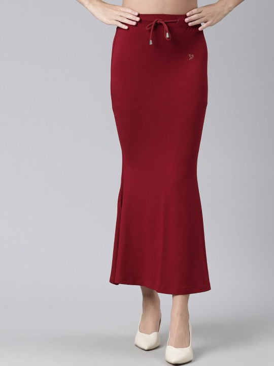 Side Slit High-Rise Stretchable Viscose Saree Skirt