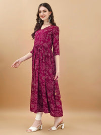 Thumbnail for women-paisley-embroidered-extended-sleeves-mirror-work-anarkali-kurta