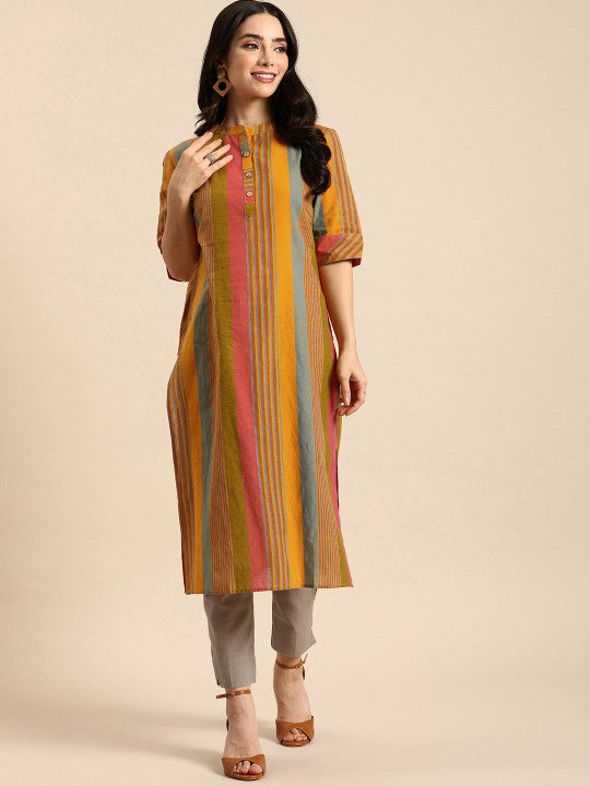 women-striped-cotton-kurta