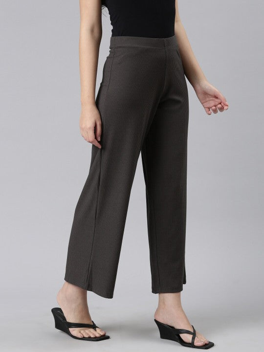 Women Black Knitted Palazzos