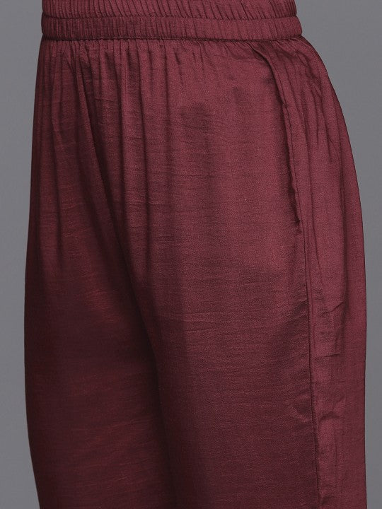 Women Floral Embroidered Regular Kurta with Trousers & With Dupatta