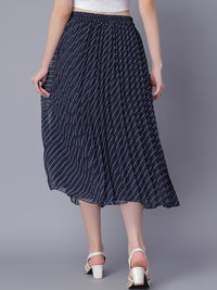 Thumbnail for Women Red & White Floral Printed A-Line Knee-Length Skirts
