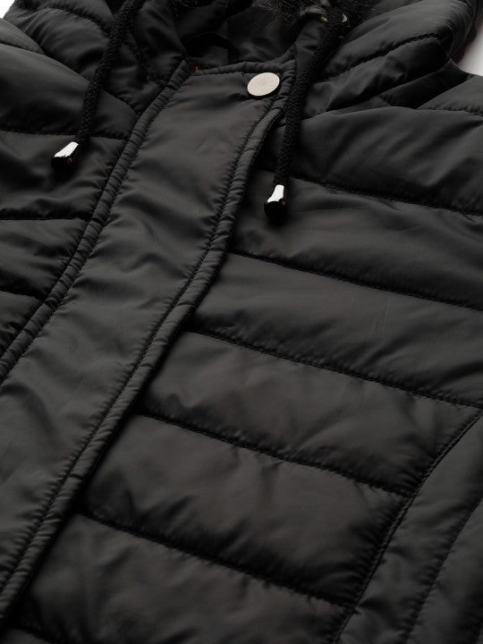 women-black-solid-longline-hooded-parka-jacket
