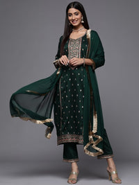 Thumbnail for Women Floral Embroidered Regular Kurta with Trousers & With Dupatta