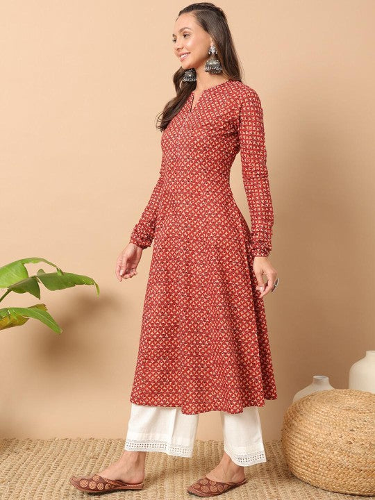 floral-printed-notch-collar-thread-work-cotton-a-line-kurta