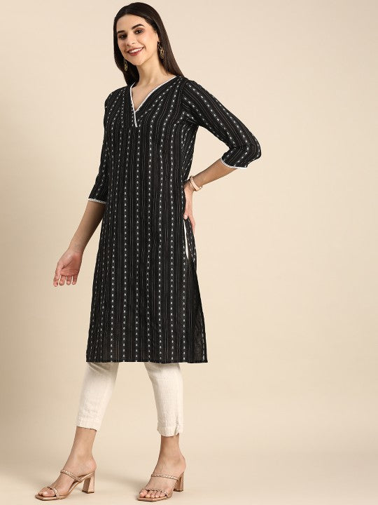 women-woven-design-striped-straight-kurta