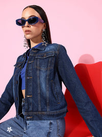 Thumbnail for women-blue-washed-denim-trucker-jacket