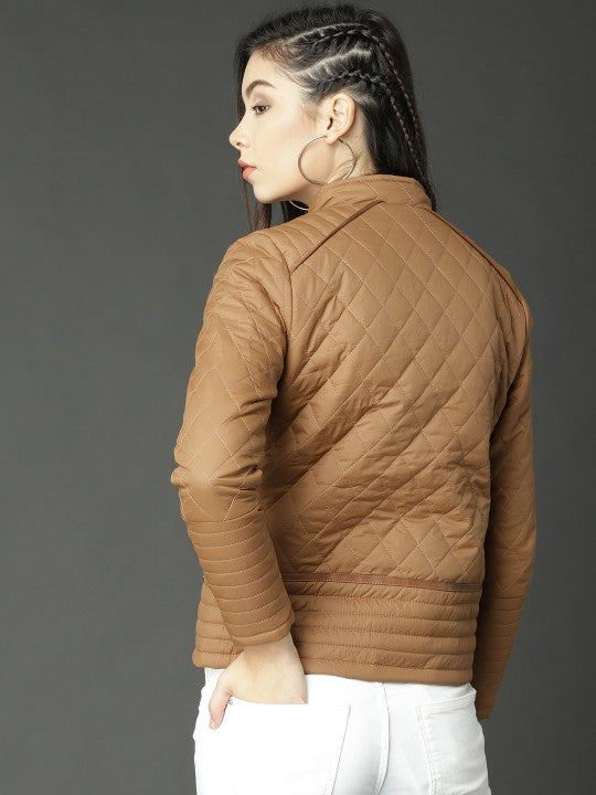 Women Black Solid Puffer Jacket
