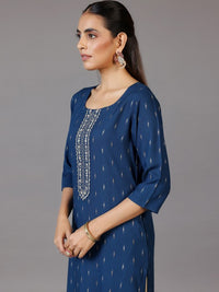 Thumbnail for floral-yoke-design-thread-work-dobby-kurta