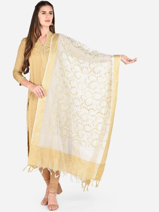 Gold-Toned Embroidered Dupatta