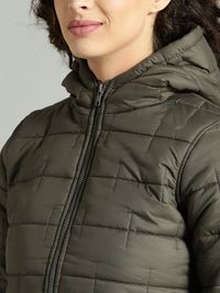 Thumbnail for Women Black Solid Puffer Jacket