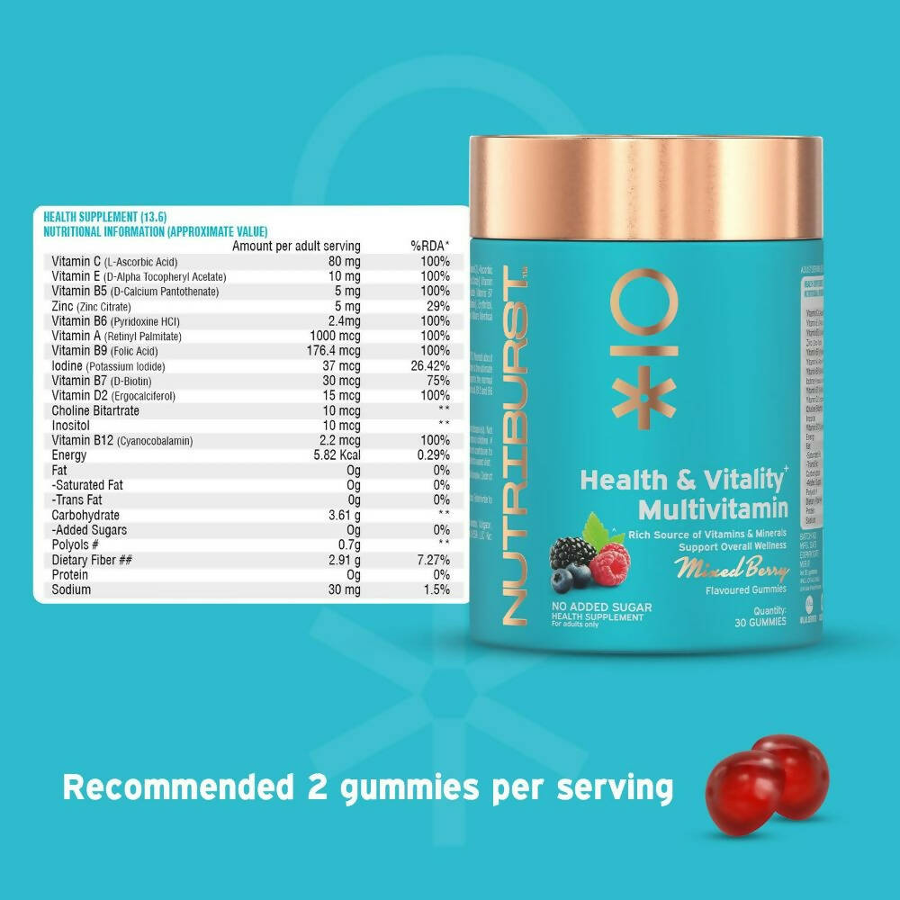 Nutriburst Health & Vitality Gummies With Multi