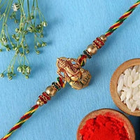 Thumbnail for Authentic Design Ganesha Rakhi & Kaju Katli Box