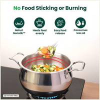 Thumbnail for Biryani Cooking Pot+ Glass Lid, Premium Quality, 3 Layer Thick Body, 100% Toxin