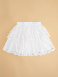 Thumbnail for girls-flared-knee-length-pure-cotton-skirts