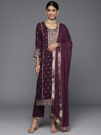 Thumbnail for women-floral-embroidered-regular-kurta-with-trousers-&-with-dupatta