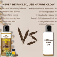 Thumbnail for Nature Glow Herbal Cold Pressed 100% Pure Castor Arandi Oil