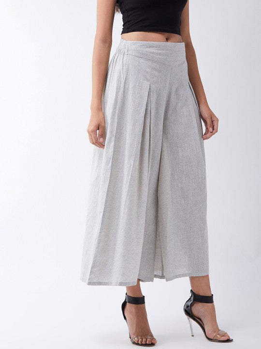 Women Cotton Flared Palazzos