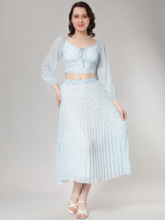 Women Red & White Floral Printed A-Line Knee-Length Skirts