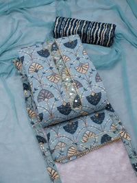 Thumbnail for printed-sequined-pure-cotton-unstitched-dress-material