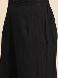 Thumbnail for women-black-ethnic-motifs-pure-cotton-kurta-with-palazzos-&-dupatta