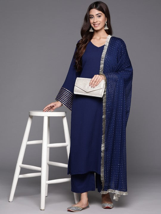 women-regular-gotta-patti-silk-crepe-kurta-with-trousers-&-with-dupatta