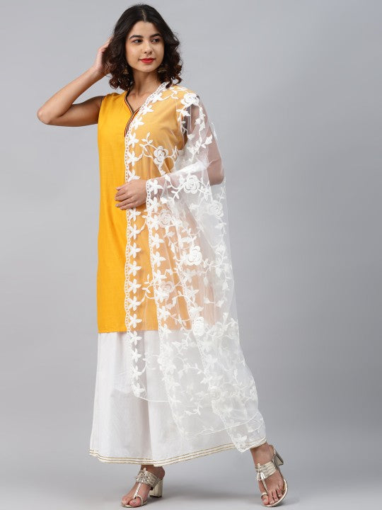 Pink Embroidered Dupatta