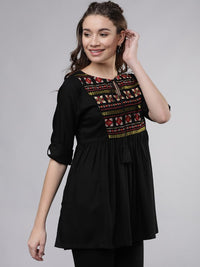 Thumbnail for women-black-solid-tunic