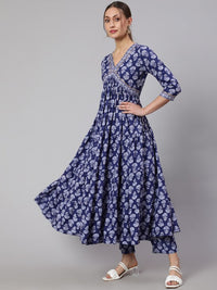 Thumbnail for women-floral-tiering-anarkali-kurta