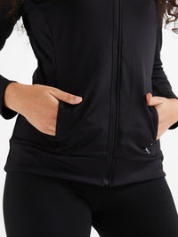 Thumbnail for women-black-solid-polyester-tailored-jacket