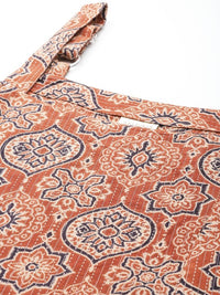 Thumbnail for Women Pink & Magenta Printed Strappy Straight Kurta