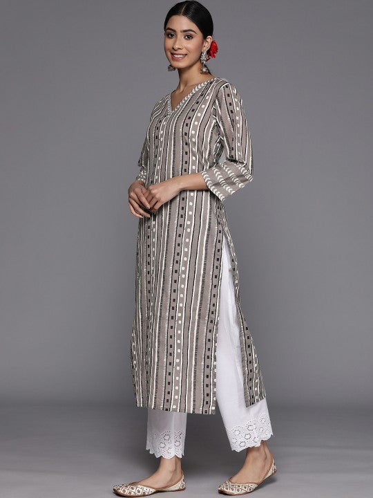 Women Blue & White Printed Kurta