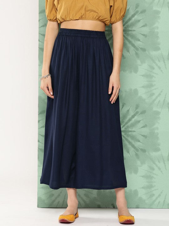 Solid Ethnic Palazzos