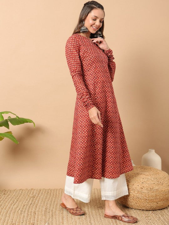 floral-printed-notch-collar-thread-work-cotton-a-line-kurta