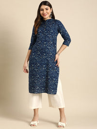 Thumbnail for Women Mandarin Collar Straight Kurta