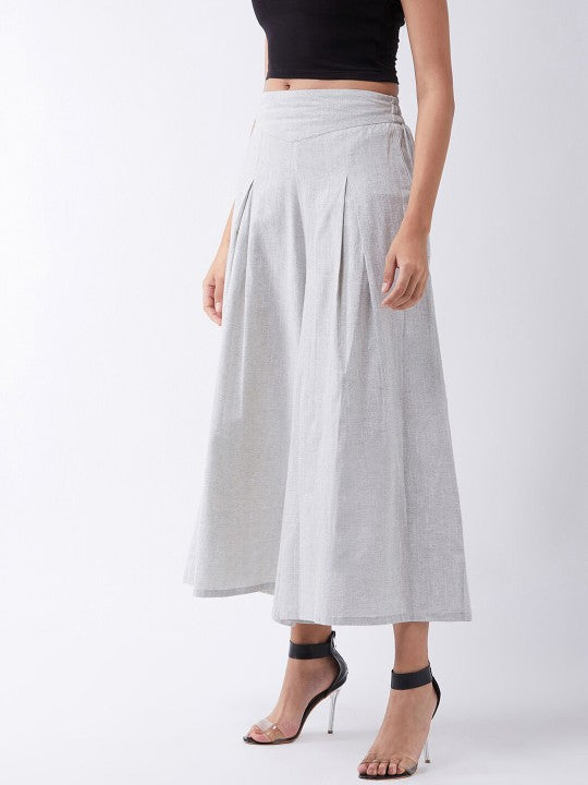 Women Cotton Flared Palazzos