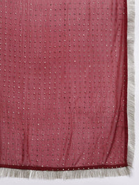 Thumbnail for Women Regular Gotta Patti Silk Crepe Kurta with Trousers & With Dupatta