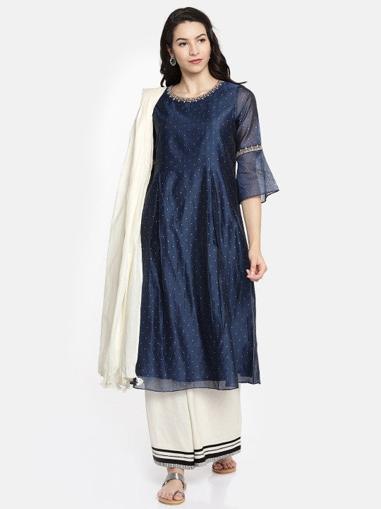 White Solid Pure Cotton Dupatta