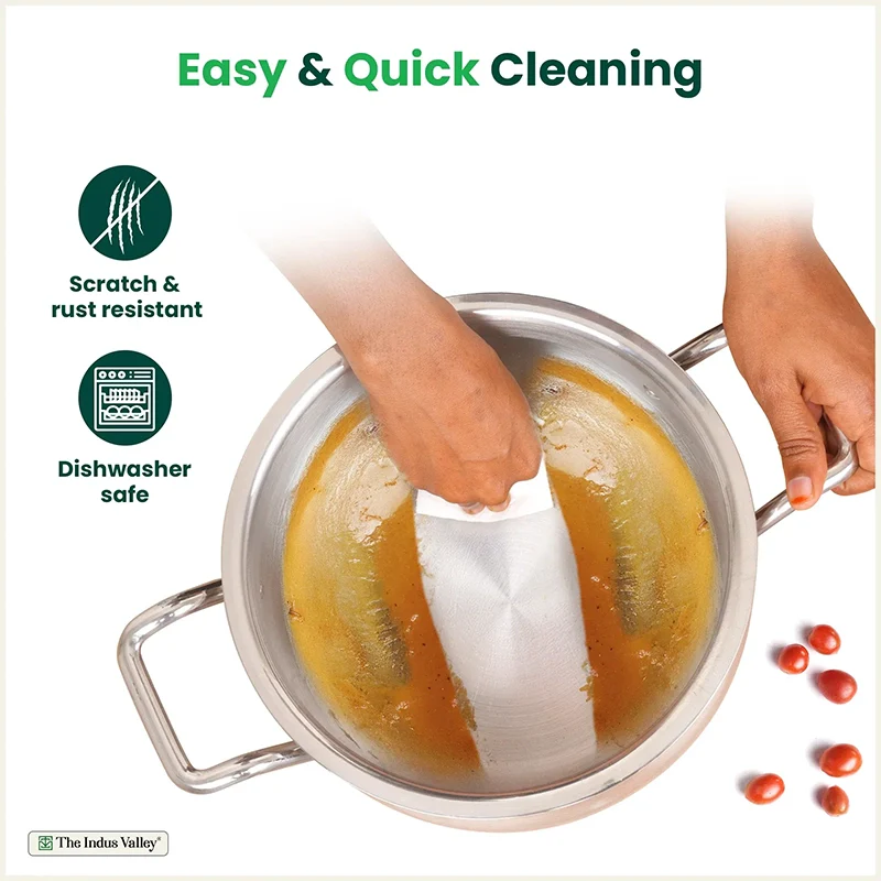 Biryani Cooking Pot+ Glass Lid, Premium Quality, 3 Layer Thick Body, 100% Toxin