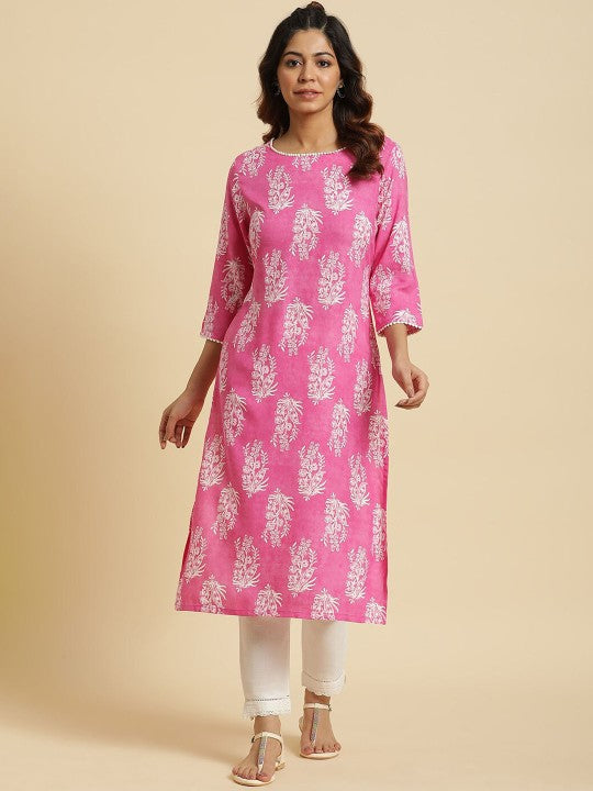 women-floral-printed-straight-kurta
