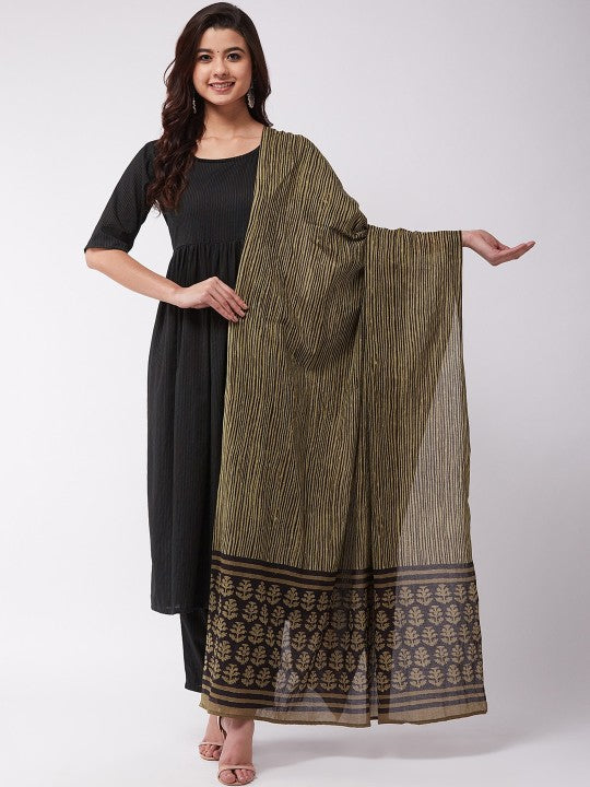 Women Black & White Printed Dupatta