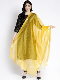 Thumbnail for Women Off White & Gold-Coloured Printed Dupatta