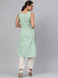 Thumbnail for Women Ethnic Motifs Printed Kantha Work Dobby Kurta