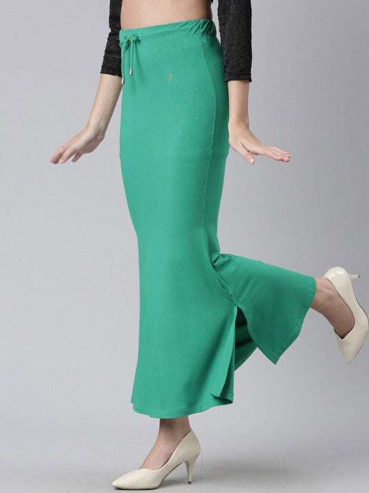 Side Slit High-Rise Stretchable Viscose Saree Skirt