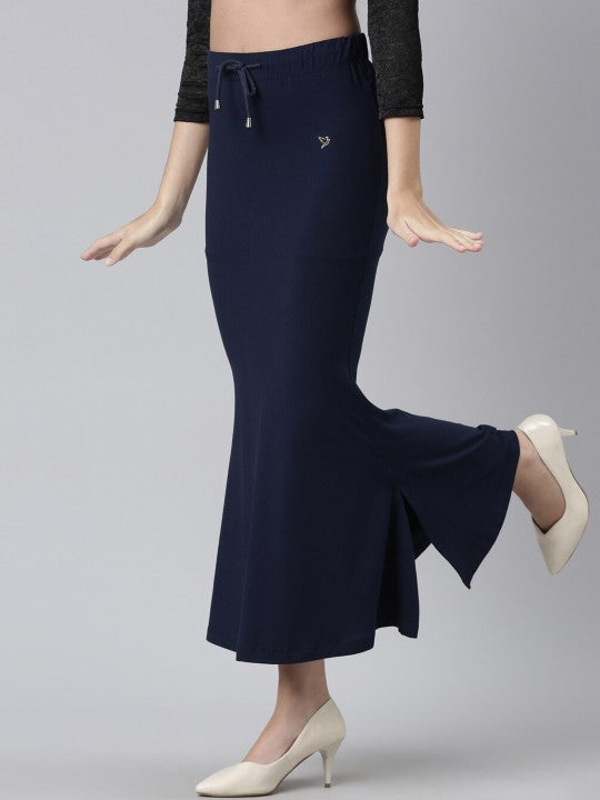 Side Slit High-Rise Stretchable Viscose Saree Skirt