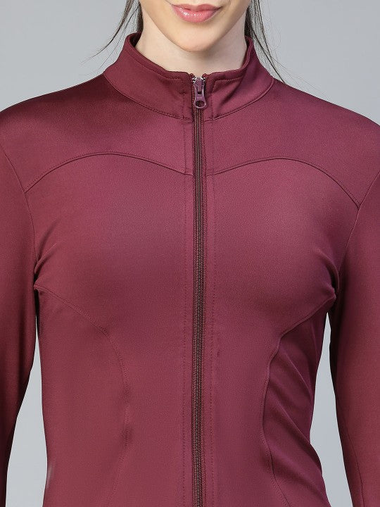 Women Geometric Lightweight Crop Training or Gym Sporty Jacket