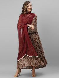 Thumbnail for women-floral-printed-floral-anarkali-kurta-with-dupatta