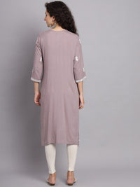 Thumbnail for Floral Embroidered Straight Kurta