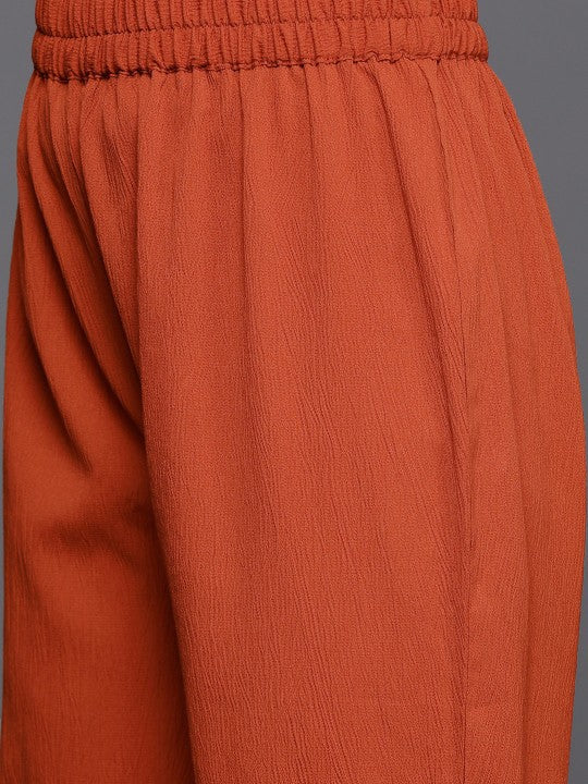 Women Regular Gotta Patti Silk Crepe Kurta with Trousers & With Dupatta